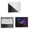 Decalrus - Protective Decal for The Asus ROG Zephyrus G14 GA402 (14" Screen) Laptop Dark Grey Texture Brushed Aluminum Cover wrap BAasusRogZep14_GA402Dark Grey view 1