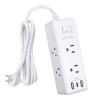 Clear Power 6-Outlet Surge Protector Power Strip with 3 USB Ports(1 USB-C), 5ft Power Cord, Flat Plug, Multi Outlets on 3 Sides, Desktop Charging Station, White, DC3S-1106-DC view 1