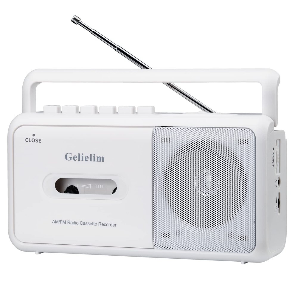 Gelielim Portable Cassette Player, Cassette Tape Player AM/FM Radio,Casette Tape Recorder with Earphone Jack, Cassette Boombox Battery Operated or AC Powered