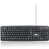 MTG Wired Computer Keyboard, Basic Keyboard - with 5ft USB-A Cable, 104-keys, Foldable Legs Compatible with Windows, PC and Laptop (Pack of 5) only Keyboard view 2