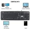 MTG Wired Computer Keyboard, Basic Keyboard - with 5ft USB-A Cable, 104-keys, Foldable Legs Compatible with Windows, PC and Laptop (Pack of 5) only Keyboard view 3