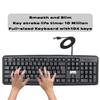 MTG Wired Computer Keyboard, Basic Keyboard - with 5ft USB-A Cable, 104-keys, Foldable Legs Compatible with Windows, PC and Laptop (Pack of 5) only Keyboard view 4