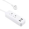Clear Power 2-Outlet Power Strip with 3 USB Ports(1 USB-C), Flat Plug, 6 ft Power Cord, Desktop Charging Station with USB C, White, DC3S-1102-DC view 1