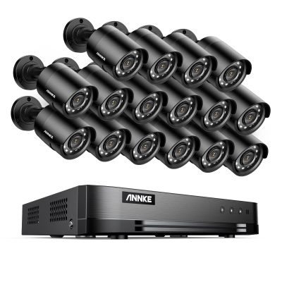 ANNKE 16CH 1080P Security Camera System Outdoor, H.265+ 16Channel 5 in 1 CCTV DVR with 16PCS 1920TVL Surveillance Cameras, 100ft Night Vision, Motion Detection,Remote Access, NO Hard Drive Included