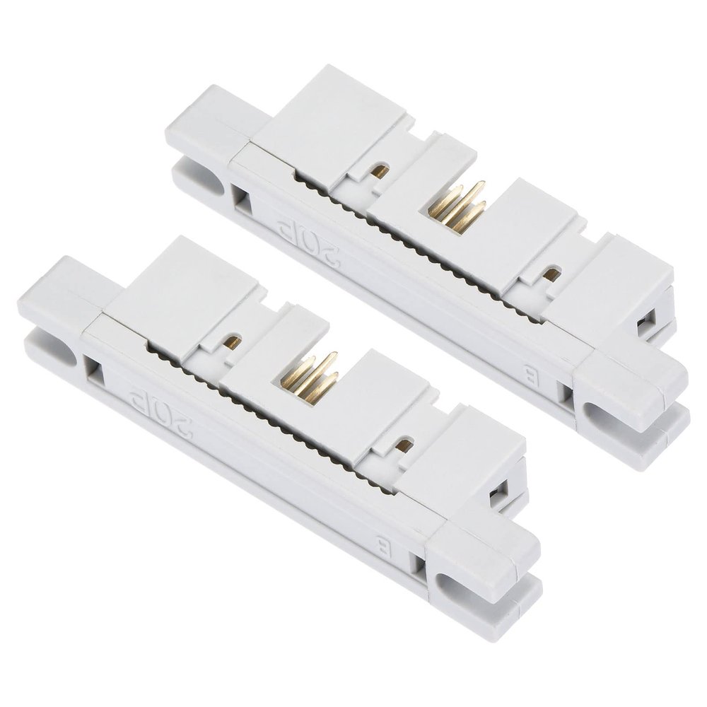 MECCANIXITY 20P Dual Rows 2.54mm IDC Male Transition Plug for Flat Ribbon Cable, Pack of 2