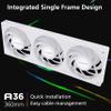 Akasa Vegas A36, White 360mm aRGB Integrated Square Frame Fan, Addressable RGB Motherboard Sync, Anti-Vibration Rubber Pads, PWM Control Fan for Computer Case and CPU Liquid Cooler, AK-FN113-WH view 2