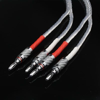 8ag 8N OCC Silver-Plated HiFi Speaker Cable High Performance Speaker Amplifier Sound Connecting Cable Y-Y/Banana-Y etc (Color : Banana Plug-Banana, Size : 1.5m)