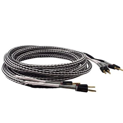 Fever grade 12TC OCC monocrystalline copper audio speaker cable HiFi amplifier speaker cable pure copper banana plug (Color : 12TC, Length : 2.5m)