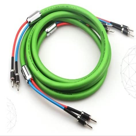 Fever SP-6008Ag OCC Silver-Plated HiFi Speaker Center Cable Amplifier Speaker Cable AV Audio Cable (Color : 1pcs Y Plug-Y Plug, Length : 4 m)
