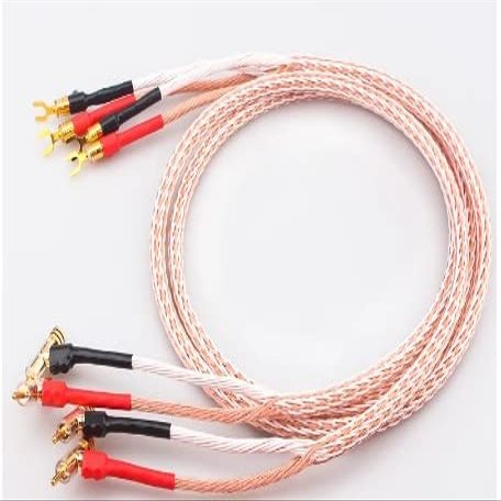 1 Pair Audio 12TC OCC high-end HiFi Gun-Shaped Gold-Plated R-Shaped Y-Shaped Shovel Banana Plug 24-core Speaker Cable (Color : Banana Plug-Y Plug, Length : 1.5m)