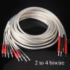 Audio Cable 4roots HiFi 99.999% 5N Single Crystal CopperOCC Silver-Plated Speaker Cable Banana Plug Y Plug (Color : 2 to 4 biwire B, Length : 4 m) view 2
