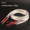 Audio Cable 4roots HIFI 99.999% 5N Single crystal copperOCCSilver-plated Speaker Cable banana plug Y plug (Color : 2to2 banana-Y plug, Length : 5m) view 2
