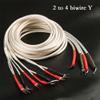 Audio Cable 4roots HiFi 99.999% 5N Single Crystal CopperOCC Silver-Plated Speaker Cable Banana Plug Y Plug (Color : 2 to 4 biwire Y, Length : 2.5m) view 2