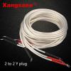Audio Cable 4roots HIFI 99.999% 5N Single crystal copperOCCSilver-plated Speaker Cable banana plug Y plug (Color : 2 to 2 Y plug, Length : 2m) view 2