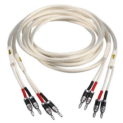 One Pair HiFi Silver-Plated Speaker Cable Hi-end 5N OCC Speaker Wire for Hi-fi Systems Y Plug Banana Plug Speaker Cable (Color : B-B, Length : 1m)