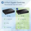 TRENDnet 8-Port Gigabit Desktop Switch, TEG-S83, 8 x Gigabit RJ-45 Ports, Ethernet Splitter, 16Gbps Switching Capacity, Fanless Design, Metal Enclosure, Lifetime Protection, Black view 2