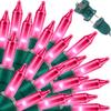 LAMPHOME Pink Valentine's LightsValentine's Day Decoration 150 Count 31.9ft UL Certified Mini Bulb String Light for Outdoor Christmas Garland Tree Garden Party Patio Wedding view 1
