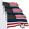 G128 3 Pack: Blue Lives Matter Flag | 4x6 Ft | StormFlyer Series Embroidered 220GSM Spun Polyester | Duty and Honor Flag, Embroidered Design, Indoor/Outdoor, Brass Grommets, Heavy Duty, All Weather view 1
