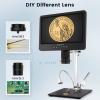 Andonstar AD249SM 10.1 inch 2160P UHD HDMI Digital Microscope 2000X, 3 Lens Soldering Digital Microscope with Arm Boom Metal Stand for PCB SMD Electronics Repair, Biological Microscope Kit, 32G Card view 2