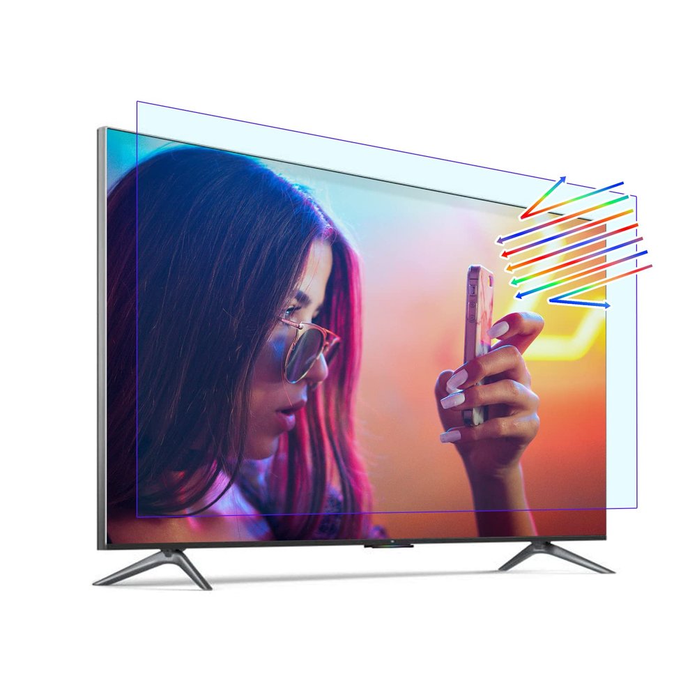 TYRHMY Anti Glare Screen Protector Film for 50 Inch TV, Filter Out Blue Light/Shield Radiation Film, Relieve Eye Strain Protection Eyes and Sleep Better,50in 43.11inx24.25in