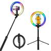 Logilink LED Ring Fill Light, Selfie Stick with Tripod, 25 cm, W128291208 (Stick with Tripod, 25 cm, Black) view 3