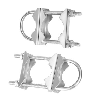 Double Antenna Mast Clamp Heavy Duty V-Jaw Bracket with U Bolts, Sturdy Mast to Mast Mounting Hardware for Outdoor Antenna2 Sets, Slinkdsco