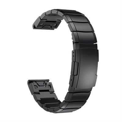 Metal Watchband Strap for Garmin Fenix 7 7S 7X 5X 5 6X 6Pro 3HR Easyfit Quick Release Stainless Steel Band Fenix7 Wrist Bracelet (Color : Black A, Size : 20mm Fenix 5S 6S Pro)