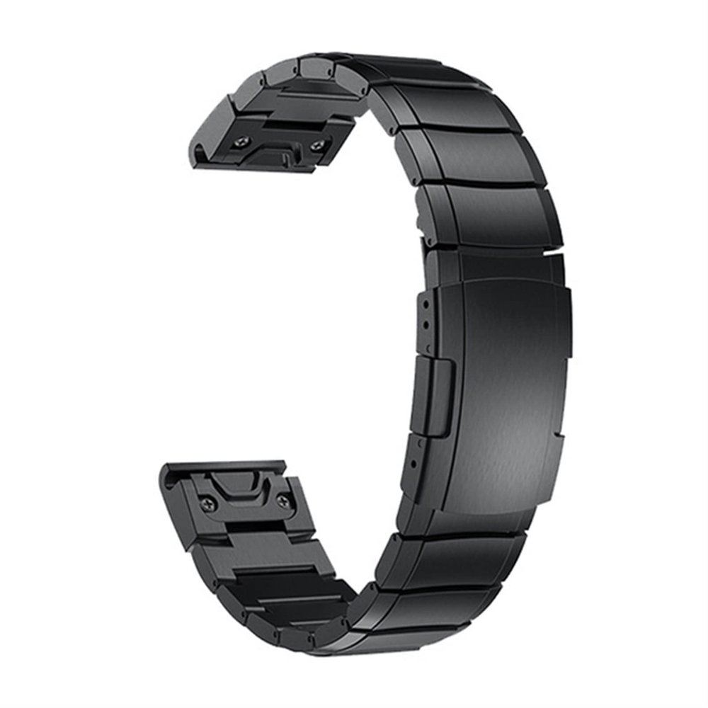 Metal Watchband Strap for Garmin Fenix 7 7S 7X 5X 5 6X 6Pro 3HR Easyfit Quick Release Stainless Steel Band Fenix7 Wrist Bracelet (Color : Black A, Size : 20mm Fenix 5S 6S Pro)