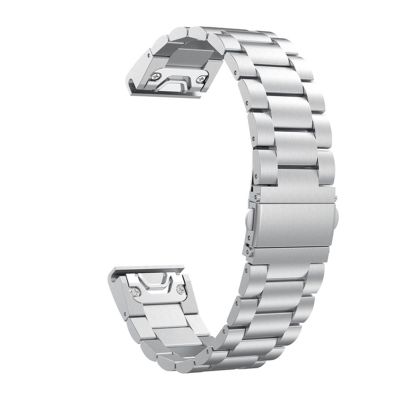 Metal Watchband Strap for Garmin Fenix 7 7S 7X 5X 5 6X 6Pro 3HR Easyfit Quick Release Stainless Steel Band Fenix7 Wrist Bracelet (Color : Siliver A, Size : 26mmDescent MK2 MK2i)
