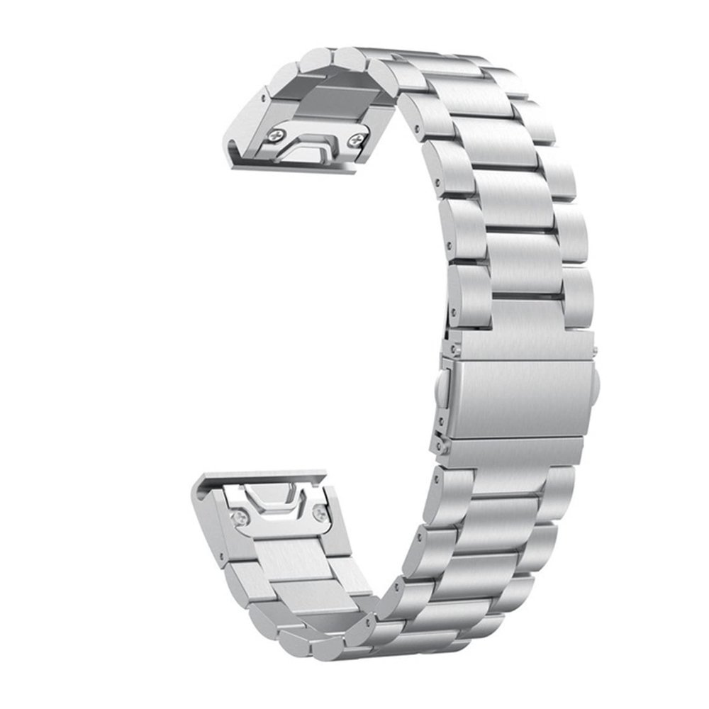 Metal Watchband Strap for Garmin Fenix 7 7S 7X 5X 5 6X 6Pro 3HR Easyfit Quick Release Stainless Steel Band Fenix7 Wrist Bracelet (Color : Siliver A, Size : 26mmDescent MK2 MK2i)