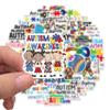 Autism Stickers |50 Pcs Autism Awareness Waterproof Vinyl Decals for Water Bottles Laptop Luggage Cup Computer Mobile Phone Skateboard Guitar Helmet Snowboard Dcor view 3