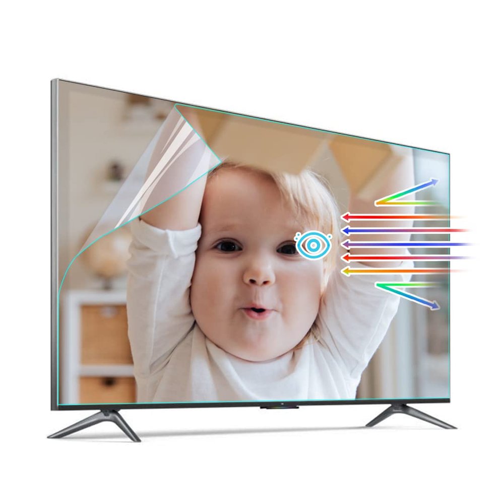 KIOP 58 Inch Block Blue Light and UV Film, Multi-Function TV Screen Protector Filter,New Upgrade Matte Frosted Surface,No Bubbles/Fingerprints