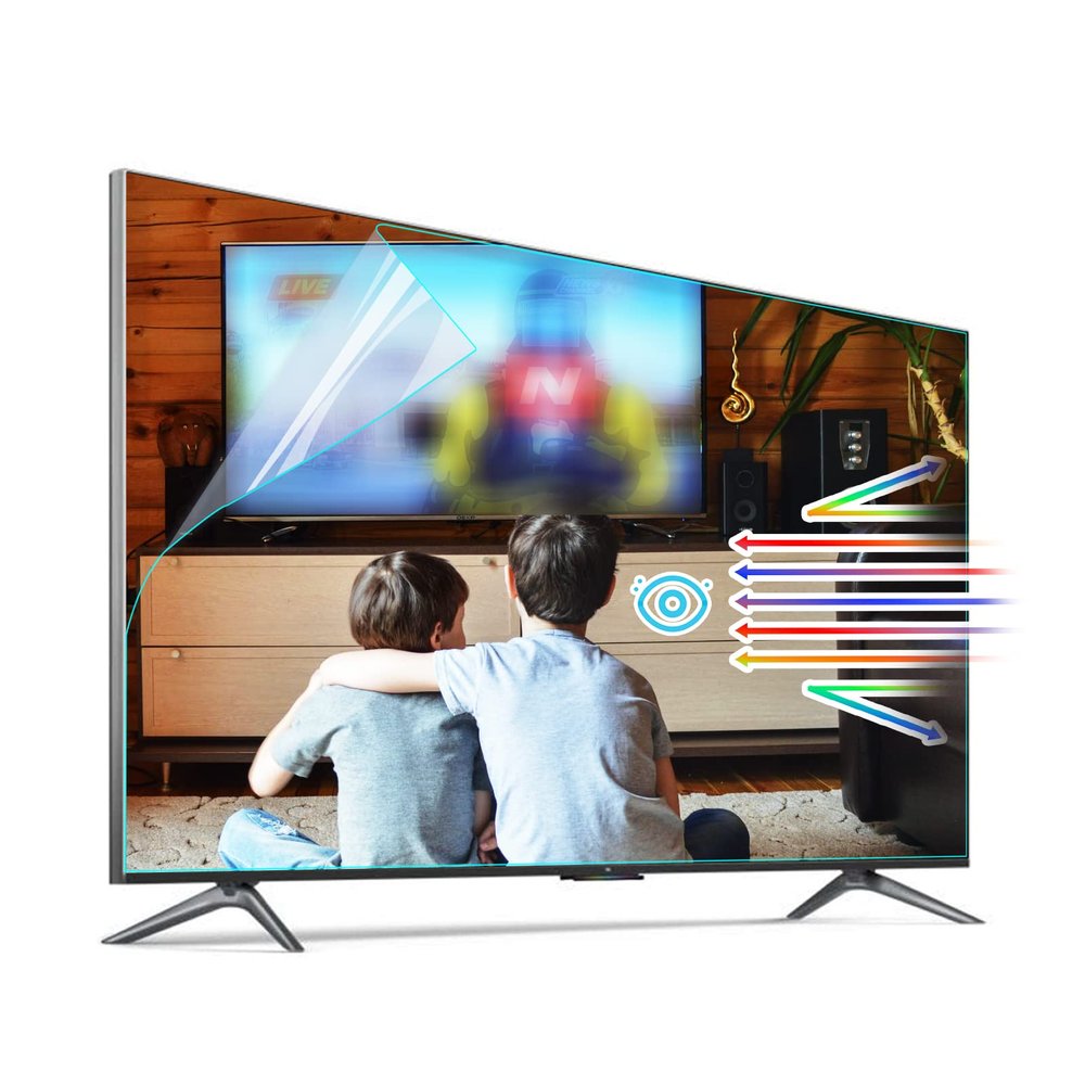 KIOP 58 Inch Anti Blue Light TV Screen Protector Film Blocking Blue Light Shield UV Filter,58" L49.92 inW28.38 in