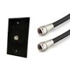 BUPLDET 1 Port Coax Cable Wall Plate Glossy Black - Single Gang TV Coax F-Type Outlet Cover Plate for Coaxial Cable view 3