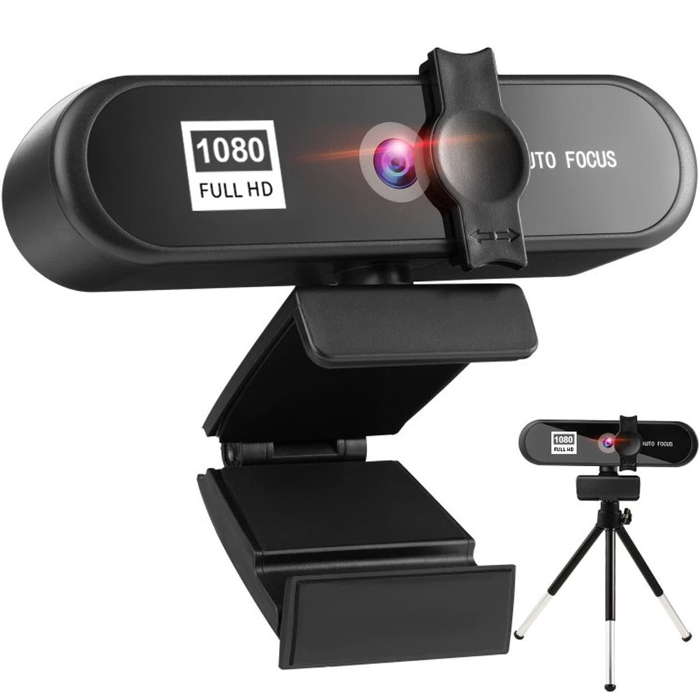 1080P Webcam,Autofocus,HD USB Computer Web Camera,HD Light Correction,for Recording/Video Streaming/Conference/Live Streaming/Game/Study,Works with OBS/Zoom/Skype/FaceTime/Teams (1080P, Black)