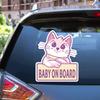 Baby On Board in Car Vinyl Decal Sticker Pink Cute Cat Kitty Label Boarder for Car Boat Laptop Reflective Glossy Choose Size (20'' x 16.7" (50.8cm x 42.4cm), Glossy) view 1