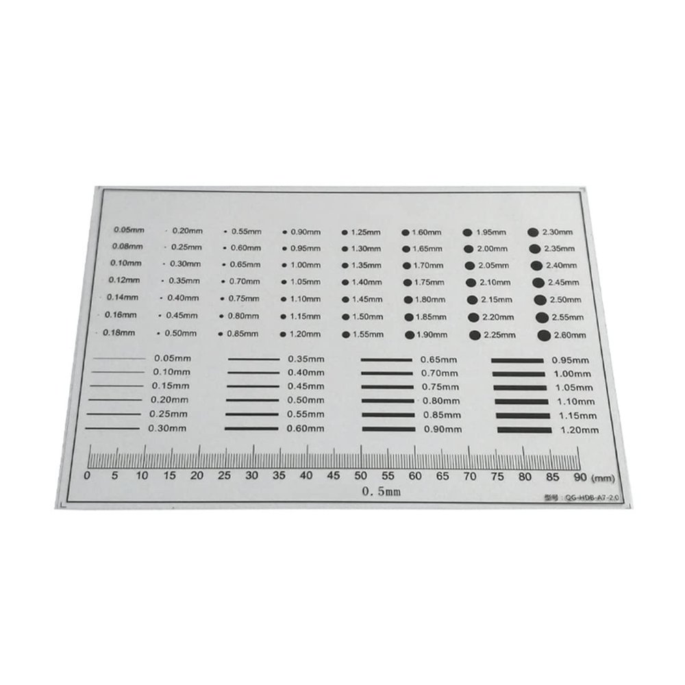 TYZK Microscope Kit Appearance Standard Card Gauge Point Gauge Transparent Contrast PET Ruler Scales Dot Line Microscope Lens Adapters