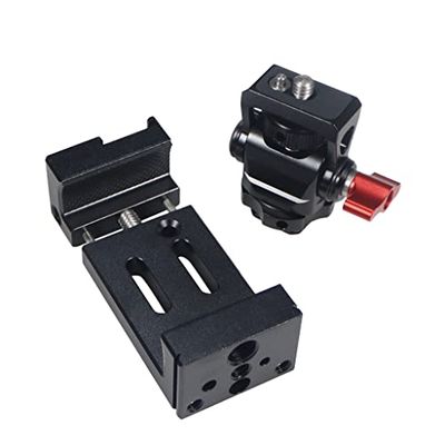 BGNing 360Degree Rotatable Locating Monitor Holder Mini Tripod Cold Shoe Adapter 1/4"" Screw Mount for SLR Camera LED Flash (Black and Red)