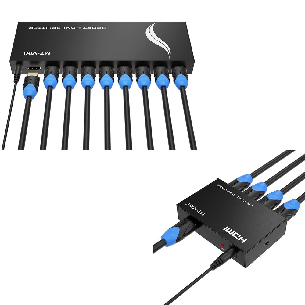 MT-VIKI HDMI Splitter 1 in 8 Out + HDMI Splitter 1 in 4 Out