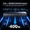 MokerLink 48 Port PoE Gigabit Switch, 2 Gigabit SFP, IEEE802.3af/at/bt 400W, Metal Rackmount Unmanaged Plug and Play Ethernet Switch view 3