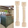 Btowin 35 1/2-inch H 3 1/2-inch W 3 1/2-inch D Wooden Kitchen Island Legs, 2Pcs Wood Carved Fluted Cabinet Columns,Unfinished Massive Replacement Feet for Large Dining Table Kitchen Counter Vanities view 1