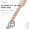 Btowin 35 1/2-inch H 3 1/2-inch W 3 1/2-inch D Wooden Kitchen Island Legs, 2Pcs Wood Carved Fluted Cabinet Columns,Unfinished Massive Replacement Feet for Large Dining Table Kitchen Counter Vanities view 3