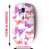 2.4G Wireless Mouse with Cute Pattern Design for All Laptops and Desktops with Nano Receiver - Butterflies flowersed view 2