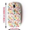 2.4G Wireless Mouse with Cute Pattern Design for All Laptops and Desktops with Nano Receiver - Butterflies Roses Freehand view 2