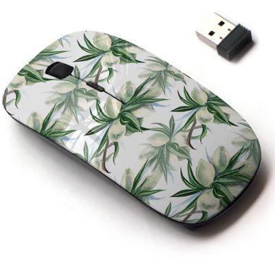 2.4G Wireless Mouse with Cute Pattern Design for All Laptops and Desktops with Nano Receiver - Branches Almonds