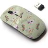 2.4G Wireless Mouse with Cute Pattern Design for All Laptops and Desktops with Nano Receiver - Butterfly Floral Watercolour view 1