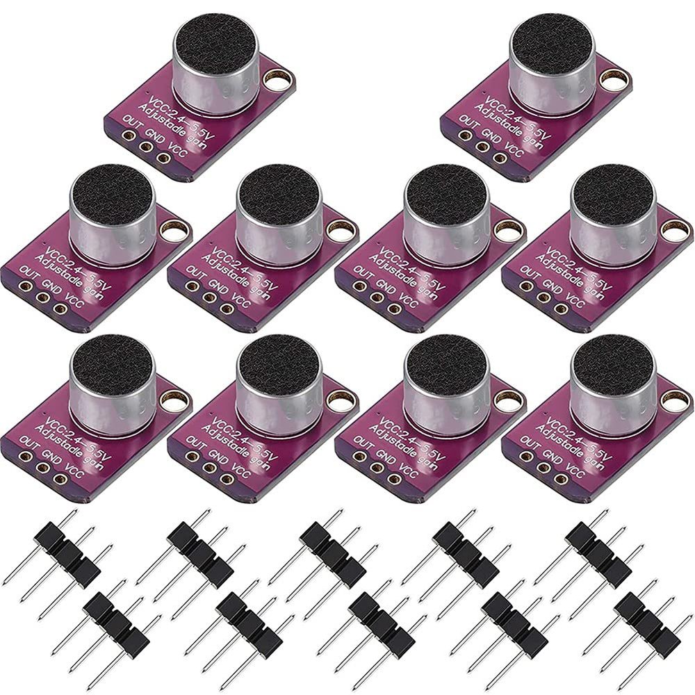 10 PCS Electret Microphone Amplifier Adjustable MAX4466 Module Microphone Preamplifier Breakout Board for
