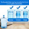 3 and 5 Gallon Water Jug Cap Reusable - Silicone Water Jug Lid Fits 55mm Bottle,Non-Spill Replacement Cap Lids Anti Splash 3 Pack view 2