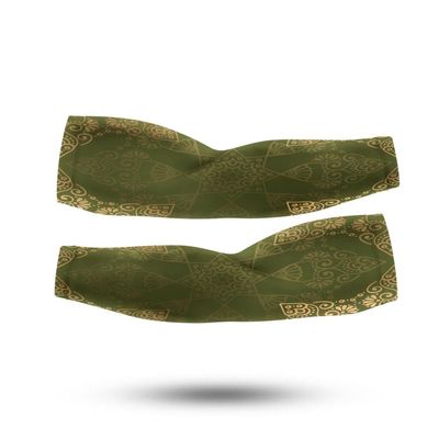 Arm Sleeves, Barber Tattoo Dark Green Printed, UV Protection, Arm Warmers for Men and Woman Size Large-X Large, Athletic Sleeves for Arms Men Women, Cover Up for Cycling Fishing Baseball Basketball