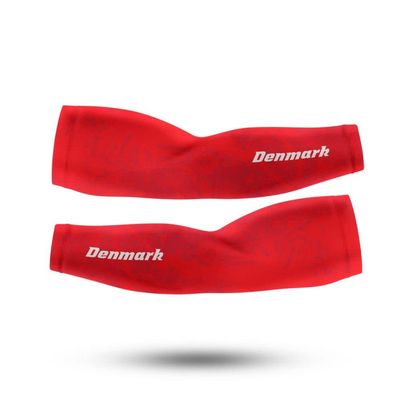 Arm Sleeves, Team Denmark Printed, UV Protection, Arm Warmers for Men and Woman Size Small-Medium, Athletic Sleeves for Arms Men Women, Cover Up for Cycling Fishing Baseball Basketball Softball